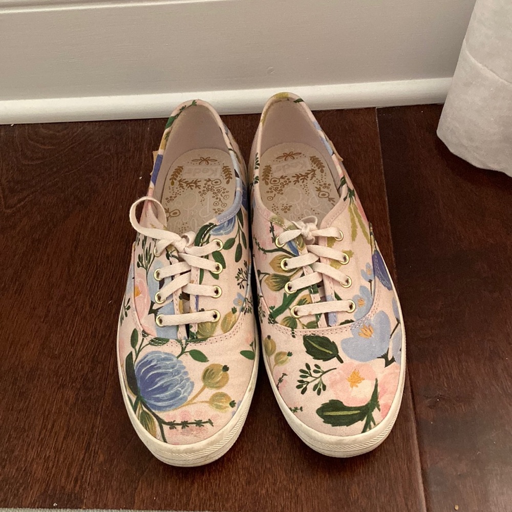 KEDS x RIFLE PAPER AND CO Botanical Pink Floral Shoes Sneakers Size 6.5